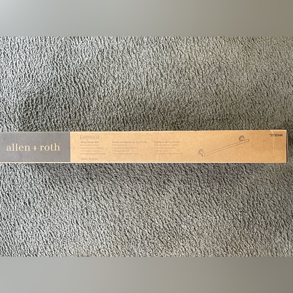NIB 18” BRUSHED BRONZE TOWEL BAR. Allen + Roth. - Picture 3 of 7